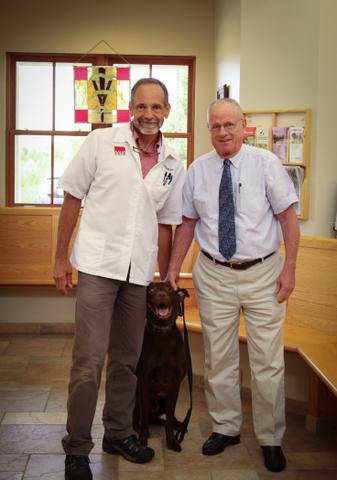 Staff members with client