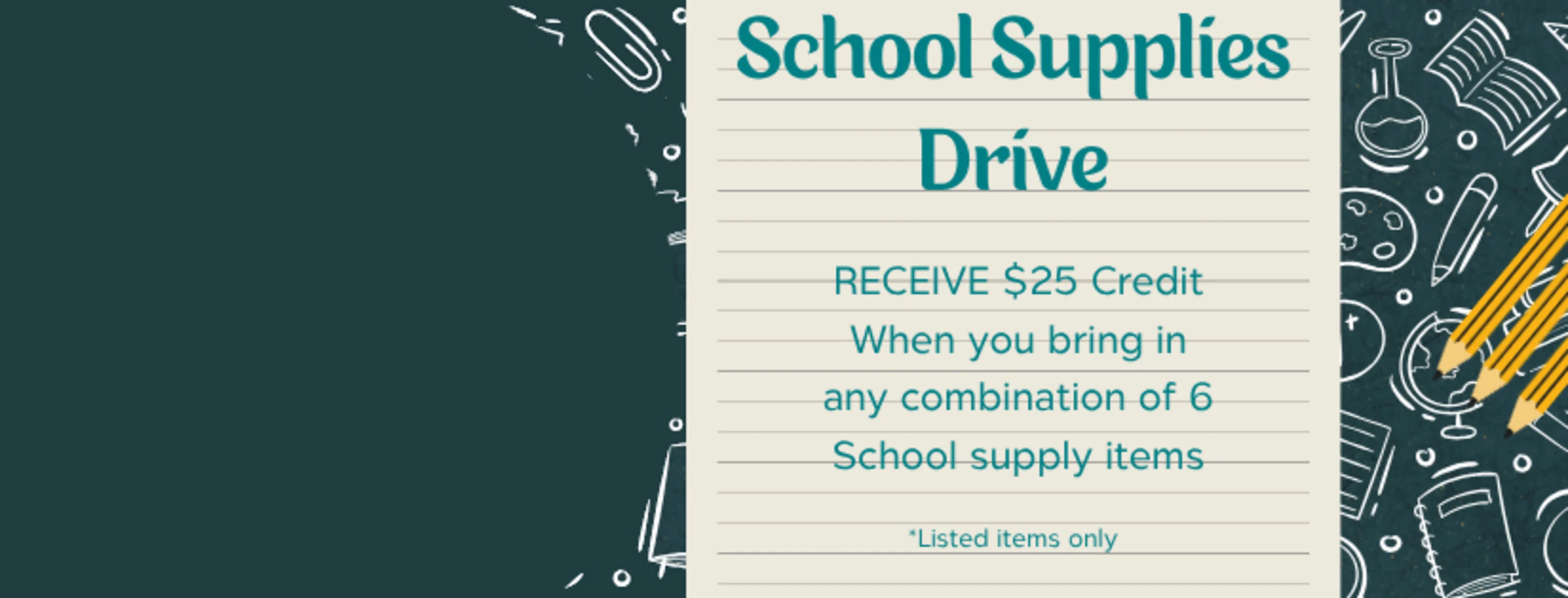 School Supplies Drive School Supplies Drive
