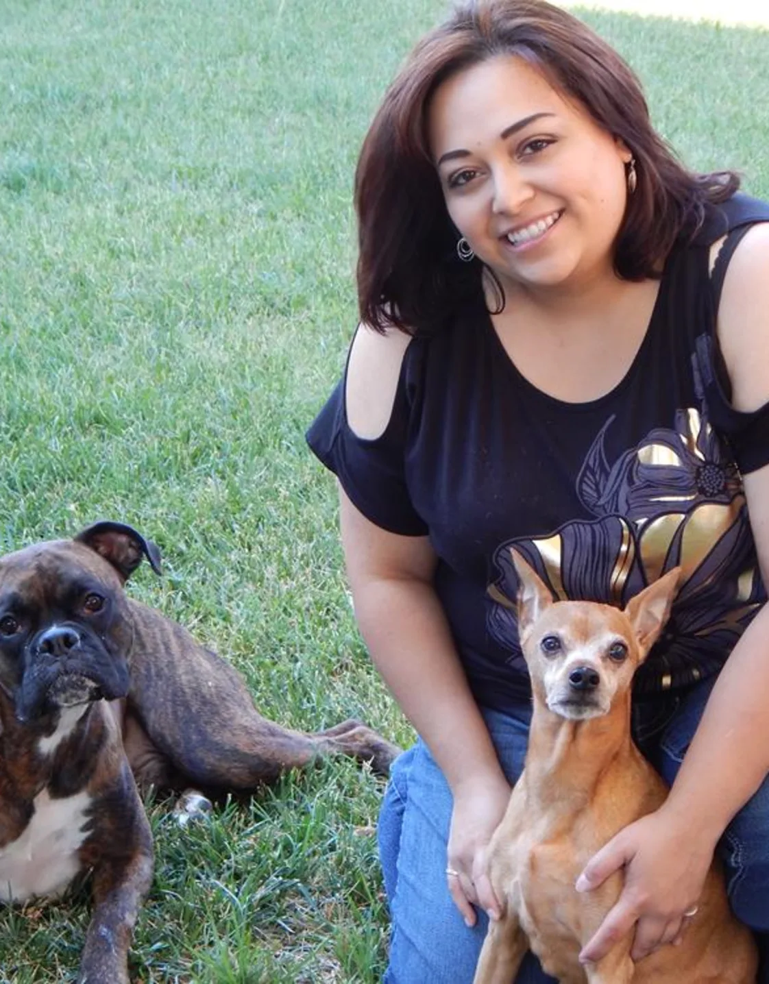Rebecca Pope WITH TWO DOGS Rebecca Pope WITH TWO DOGS