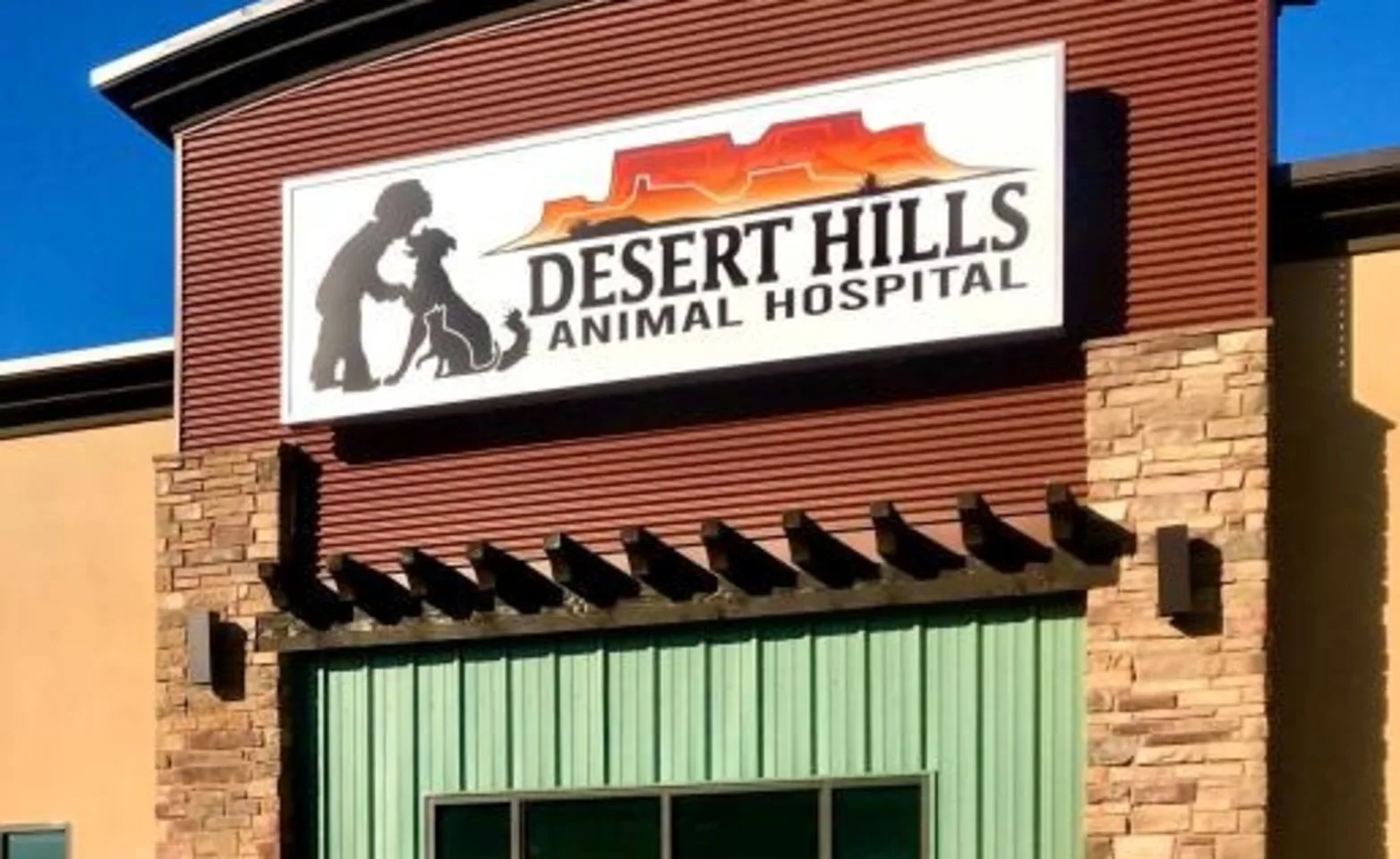 Desert Hills Animal Hospital front sign and building- the sister location to Red Hills Animal Hospital Desert Hills Animal Hospital front sign and building- the sister location to Red Hills Animal Hospital