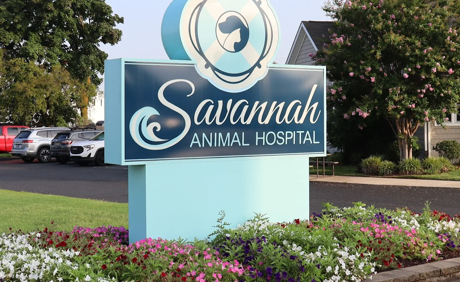 Savannah Animal Hospital's road sign. Savannah Animal Hospital's road sign.