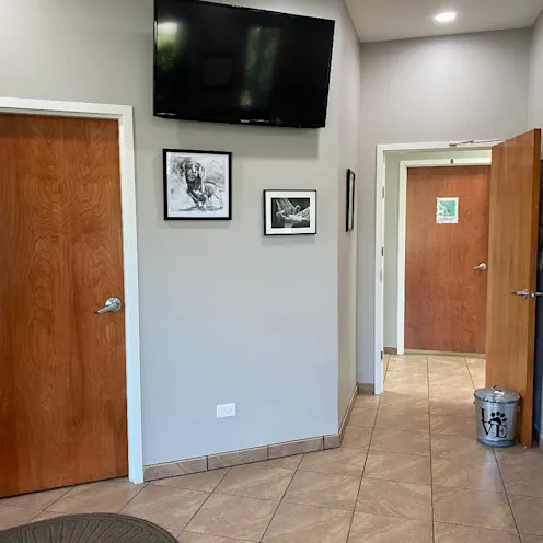 Valley Animal Hospital waiting area near reception desk Valley Animal Hospital waiting area near reception desk