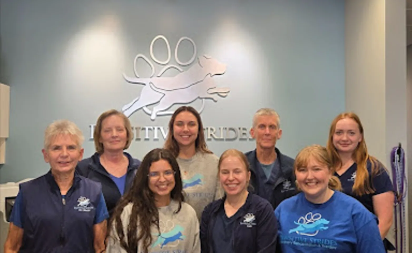 Group photo of the staff at Pawsitive Stride Rehabilitation and Therapy Group photo of the staff at Pawsitive Stride Rehabilitation and Therapy