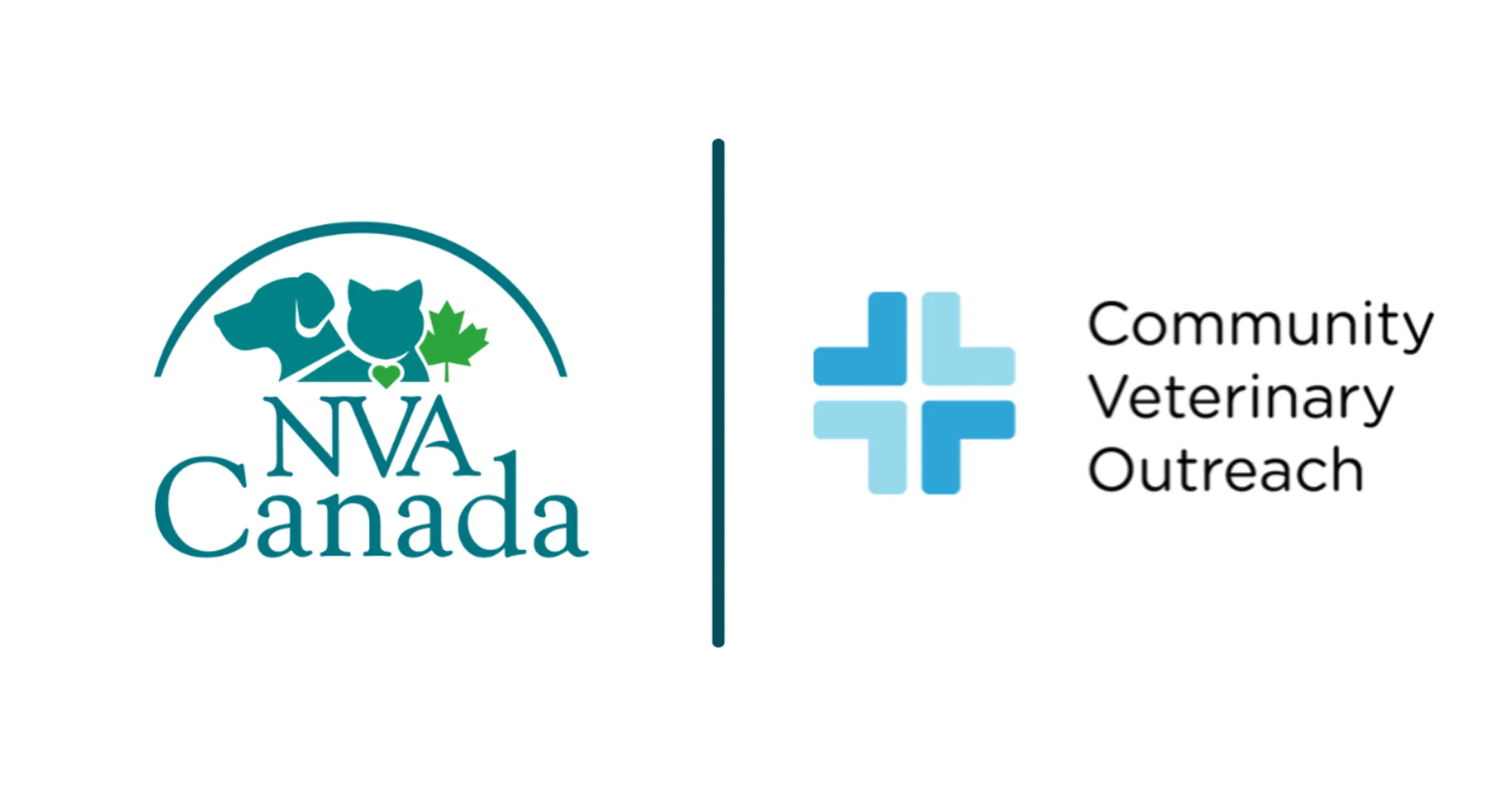 NVA Canada and Community Veterinary Outreach combine logos NVA Canada and Community Veterinary Outreach combine logos