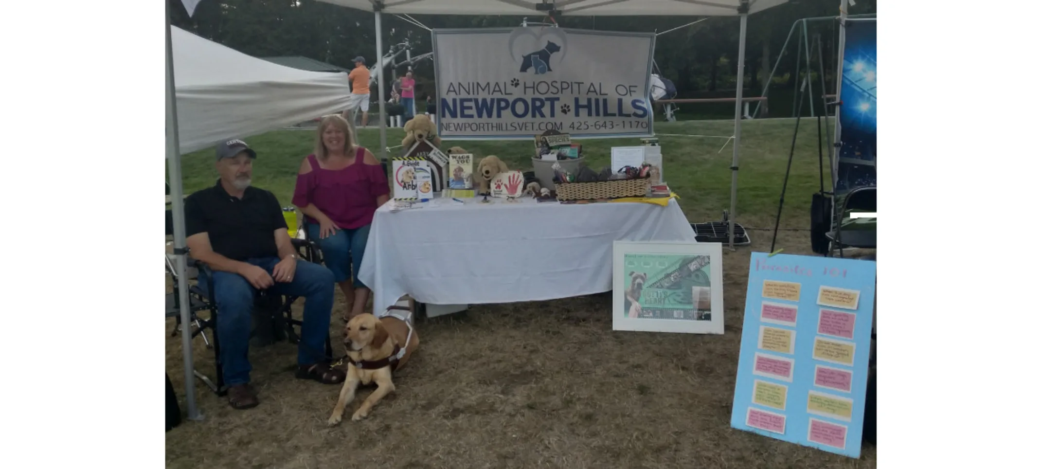 Newport Hills staff at an event table.