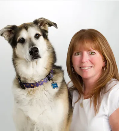Laurie with dog Laurie with dog