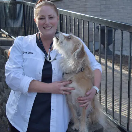 Dr. Allyson Simpson with her dog