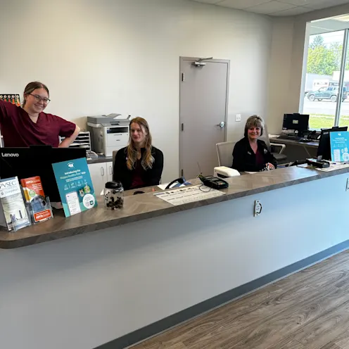 Keystone Veterinary Care check-in desk Keystone Veterinary Care check-in desk