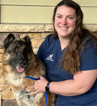 Annmarie Rilley with a dog Annmarie Rilley with a dog