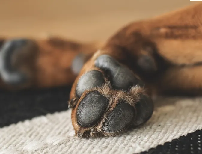 Close Up Image of a Brown Dog's Paws Close Up Image of a Brown Dog's Paws