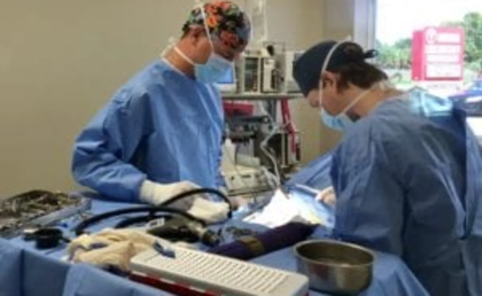 2 veterinarians performing orthopedic surgery