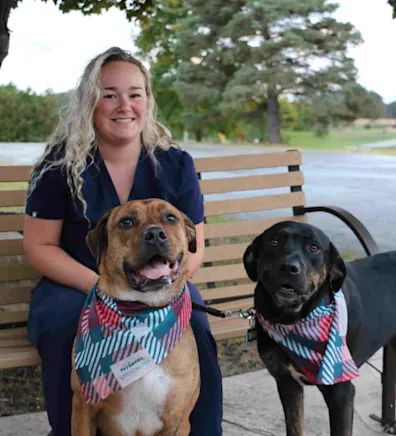 Sadie with her dogs Sadie with her dogs