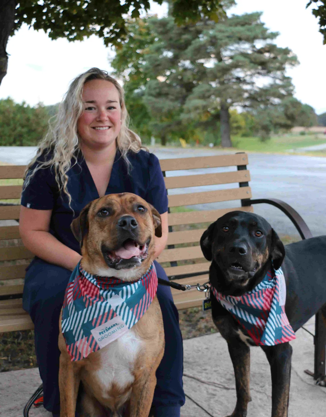 Sadie with her dogs Sadie with her dogs