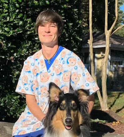 Jo Heath with her dog