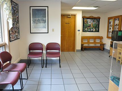 Conrad Weiser Animal Hospital waiting room. 
