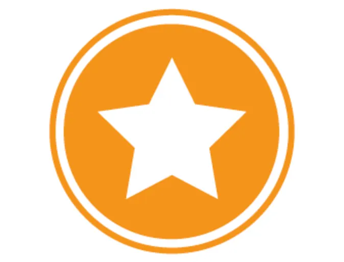 Orange icon with star Orange icon with star