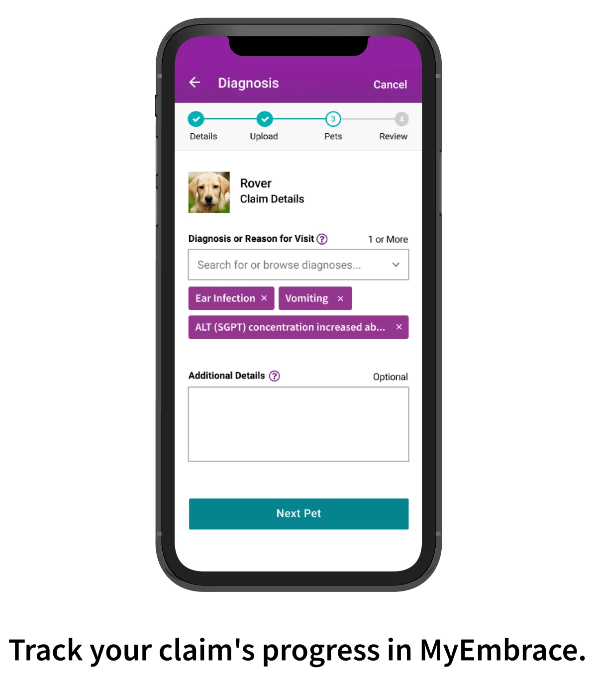 Your pet insurance claims are reviewed
