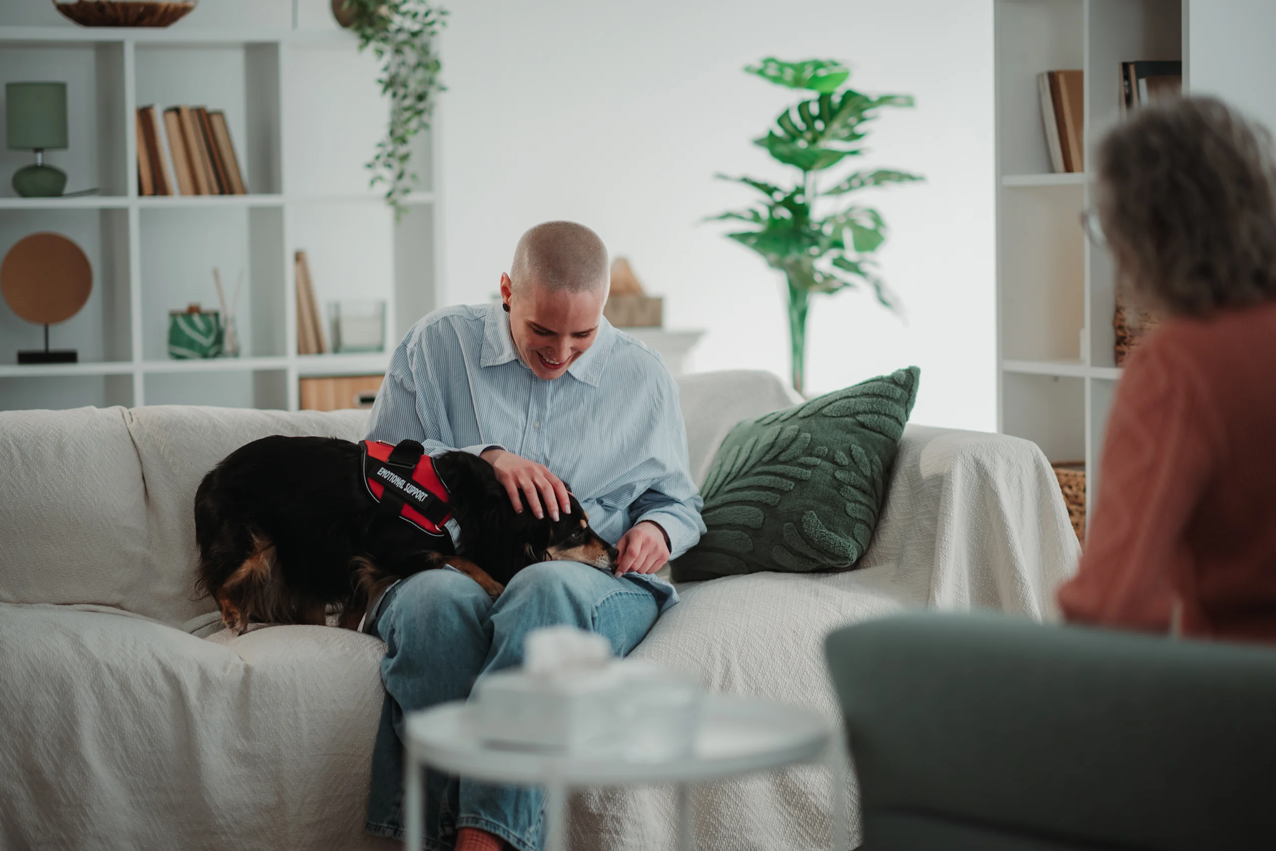Emotional Support Dog Comforting Owner