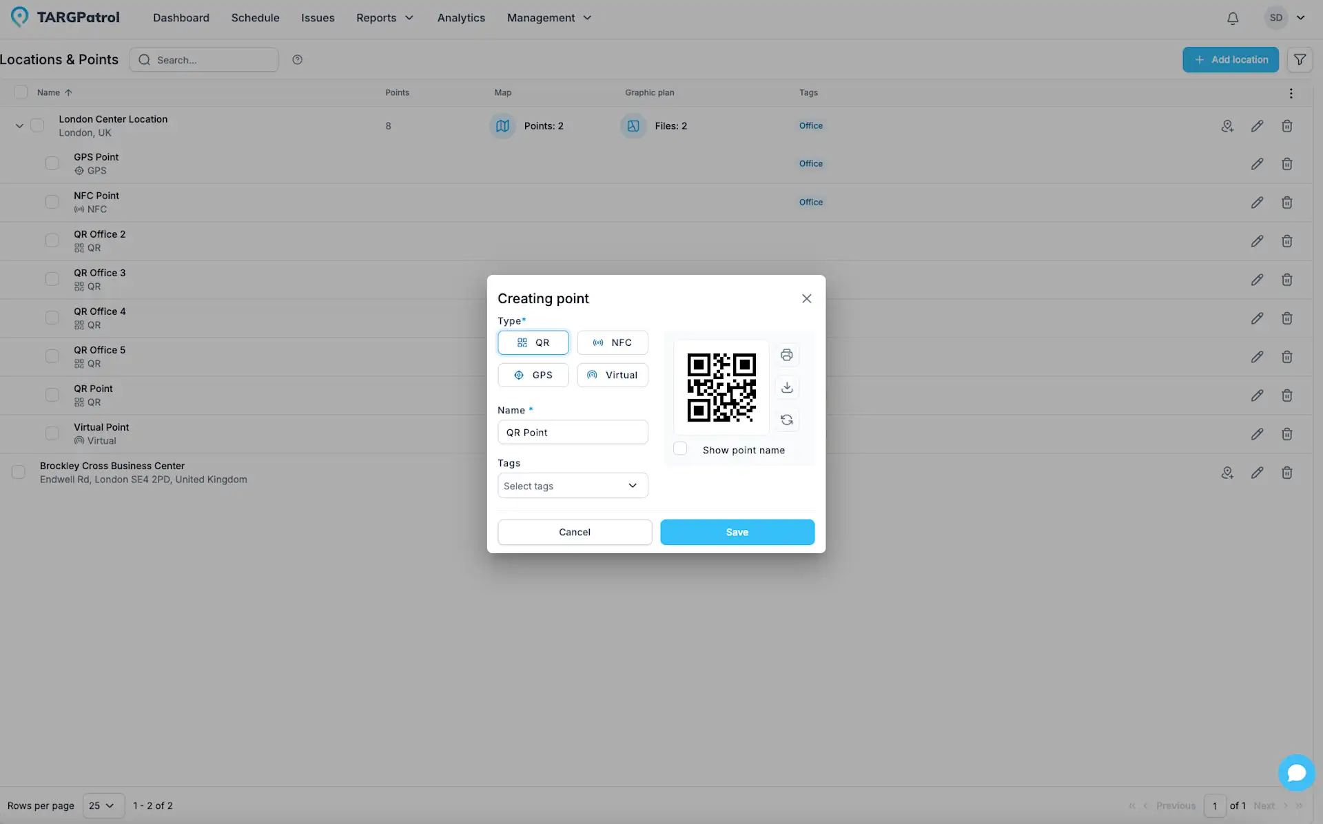 Locations and points
