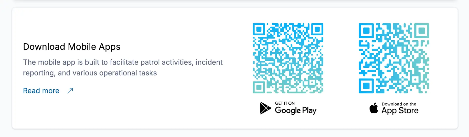 TARGPatrol QR mobile apps links