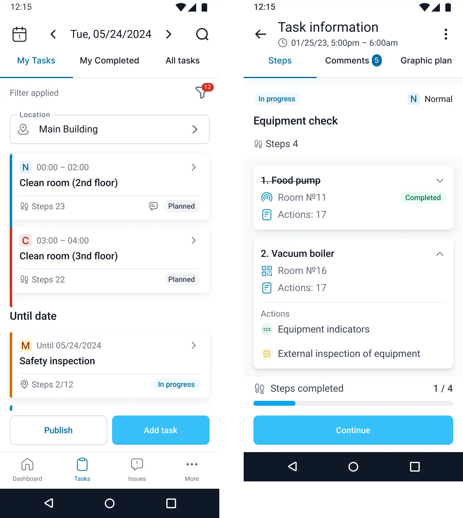 Task Execution via Mobile App