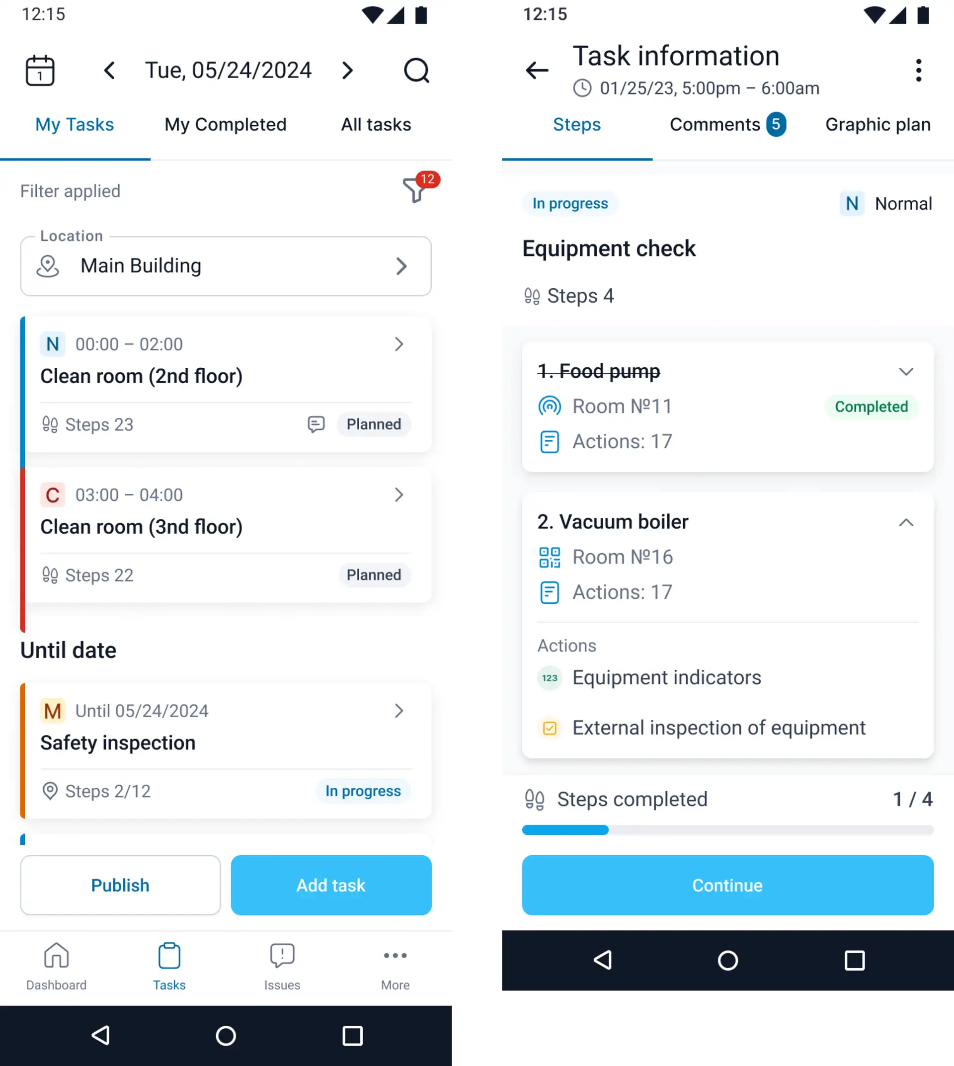 Task Execution via Mobile App