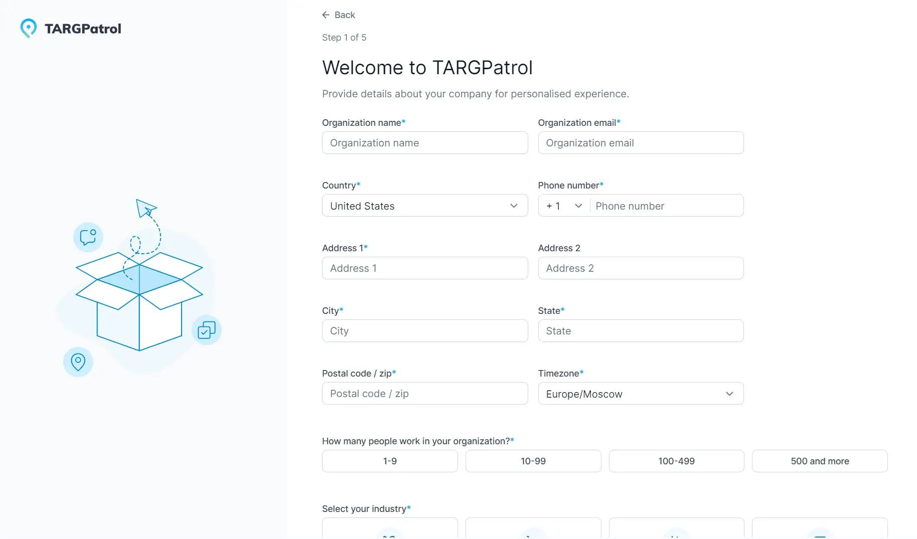 Creating an Organization in TARGPatrol