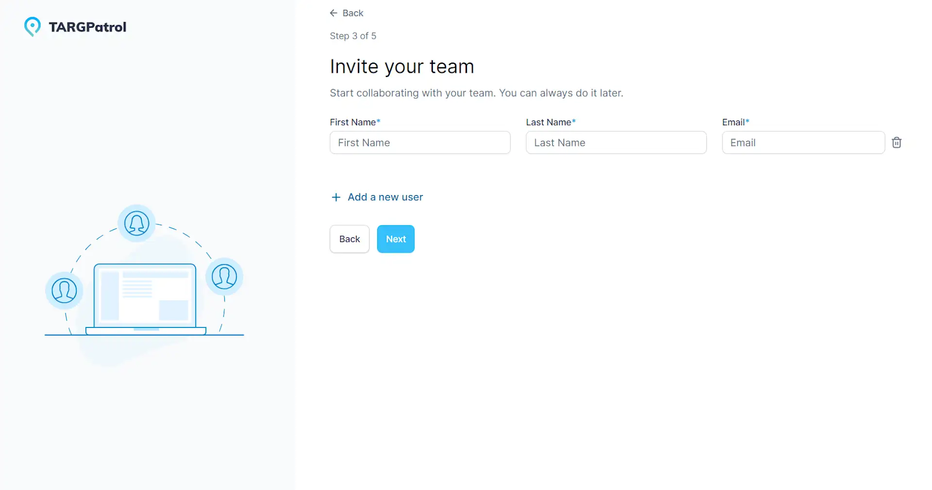 Creating an Organization in TARGPatrol