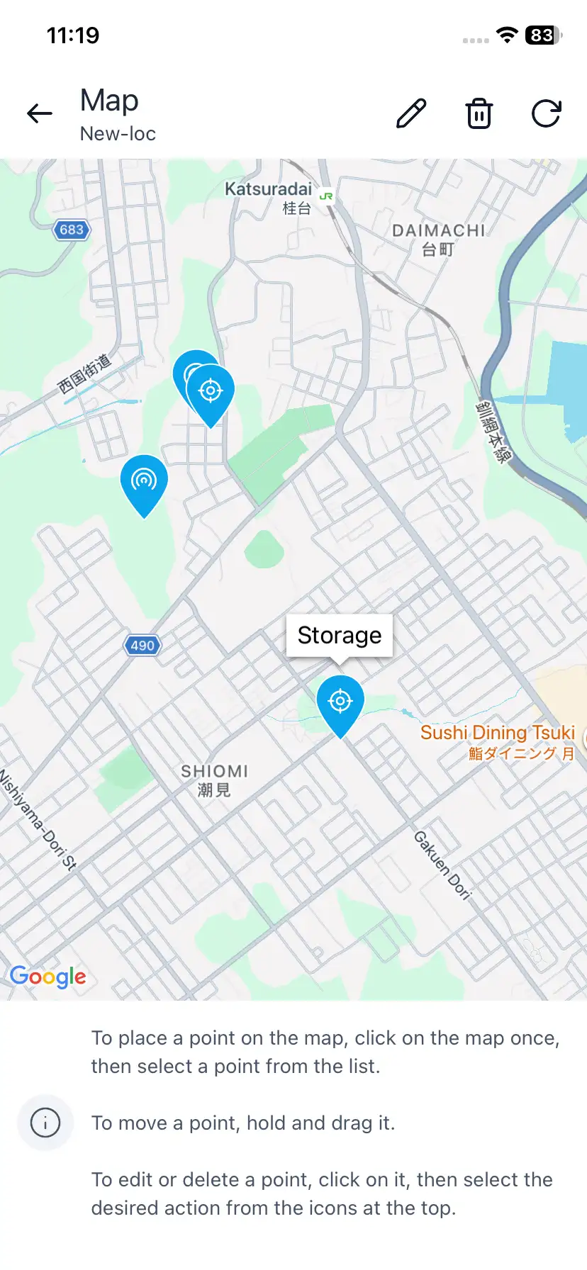 Mobile google map