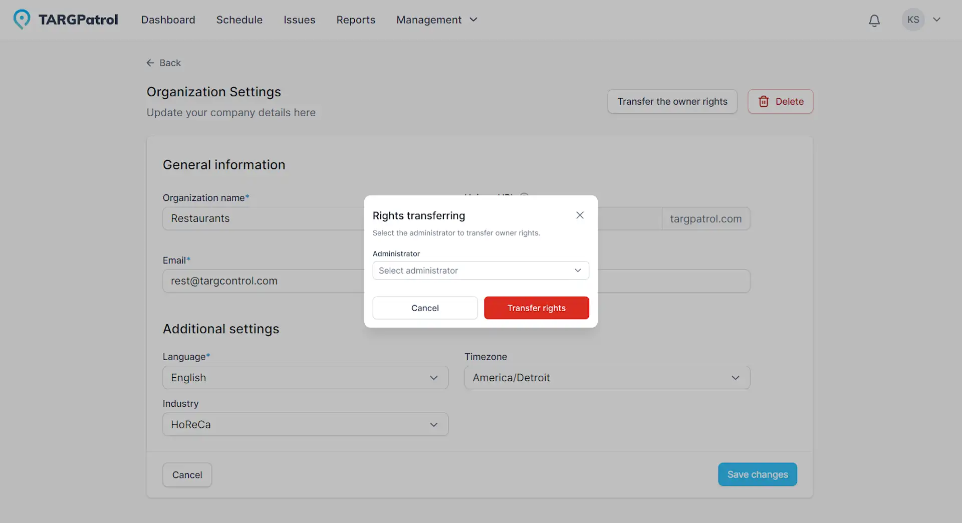 Deleting an Organization and Transferring Ownership