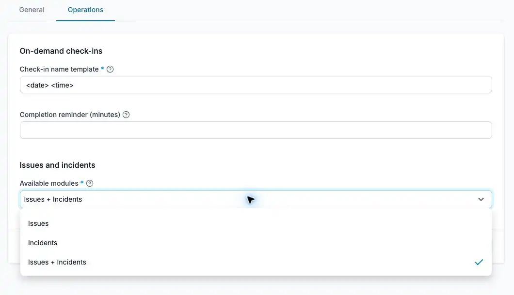 October 2026 — Organization operations settings