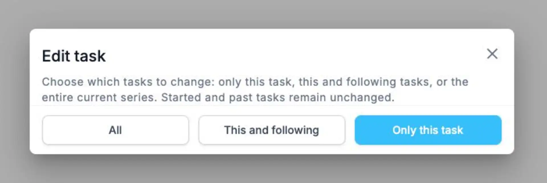 October 2026 — Choose which recurring tasks to edit