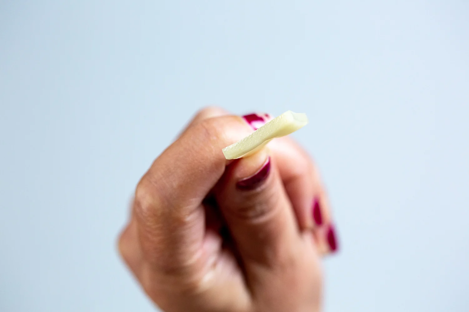Emmentaler cheese bite-sized pieces side view Solid Starts