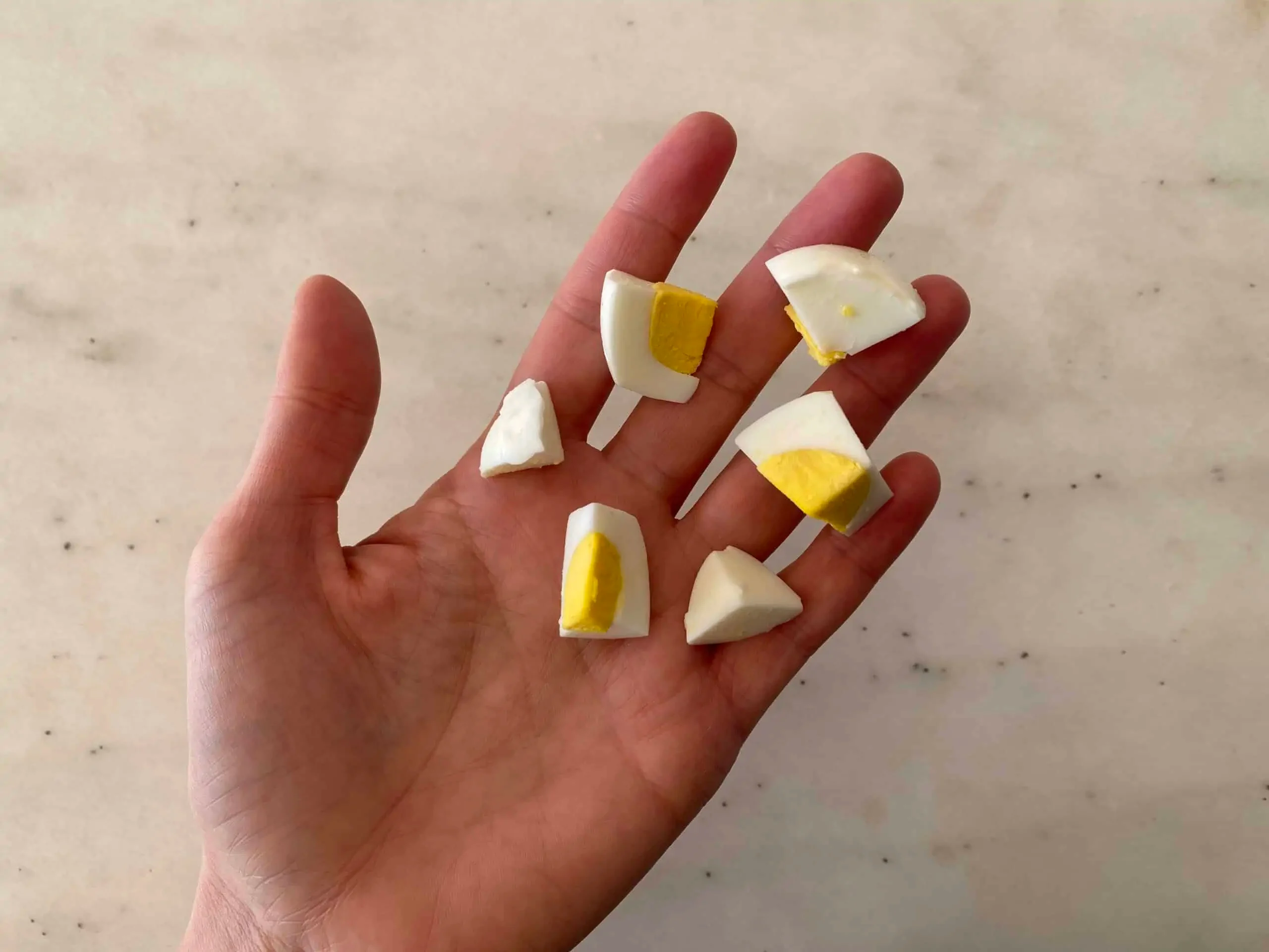 egg hand hardboiled