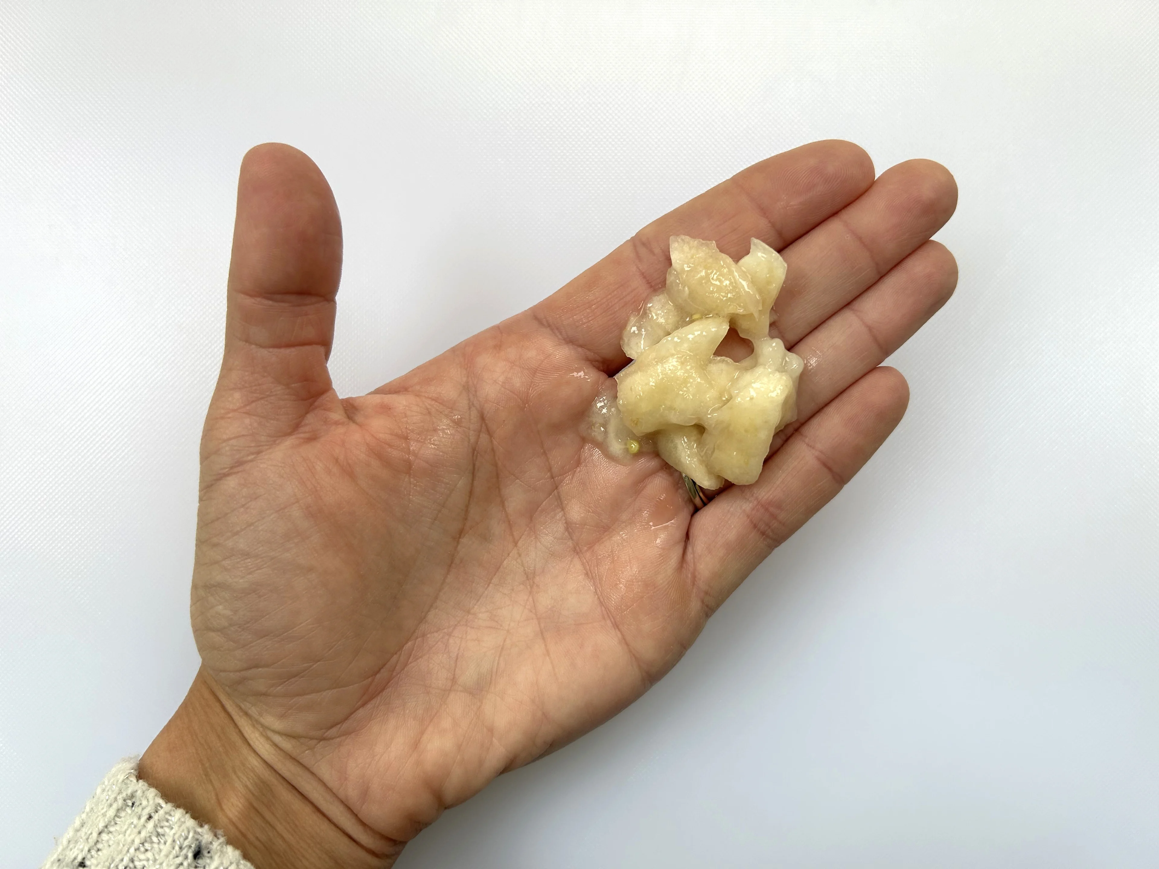Feijoa mashed hand pic
