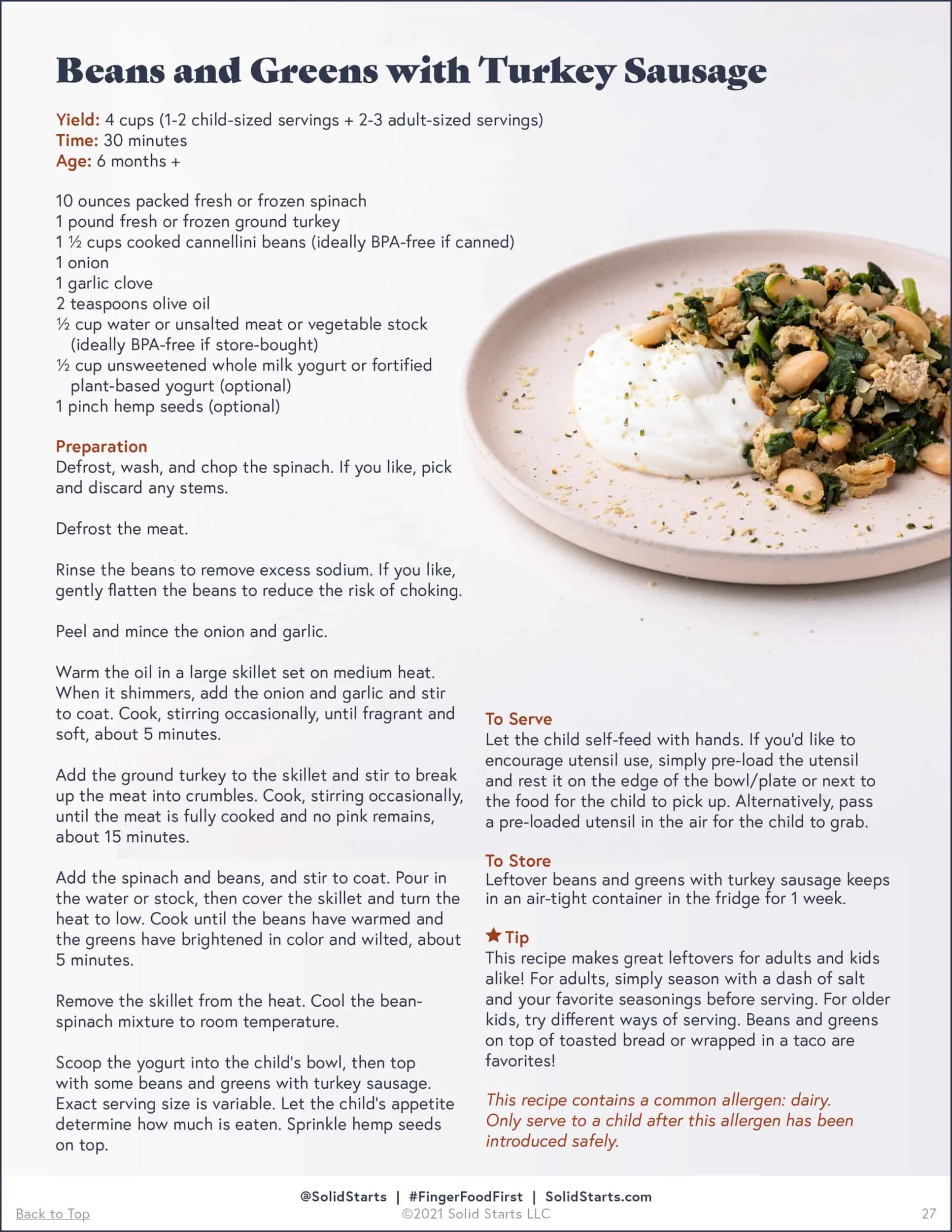 a preview of a recipe for beans and turkey sausage
