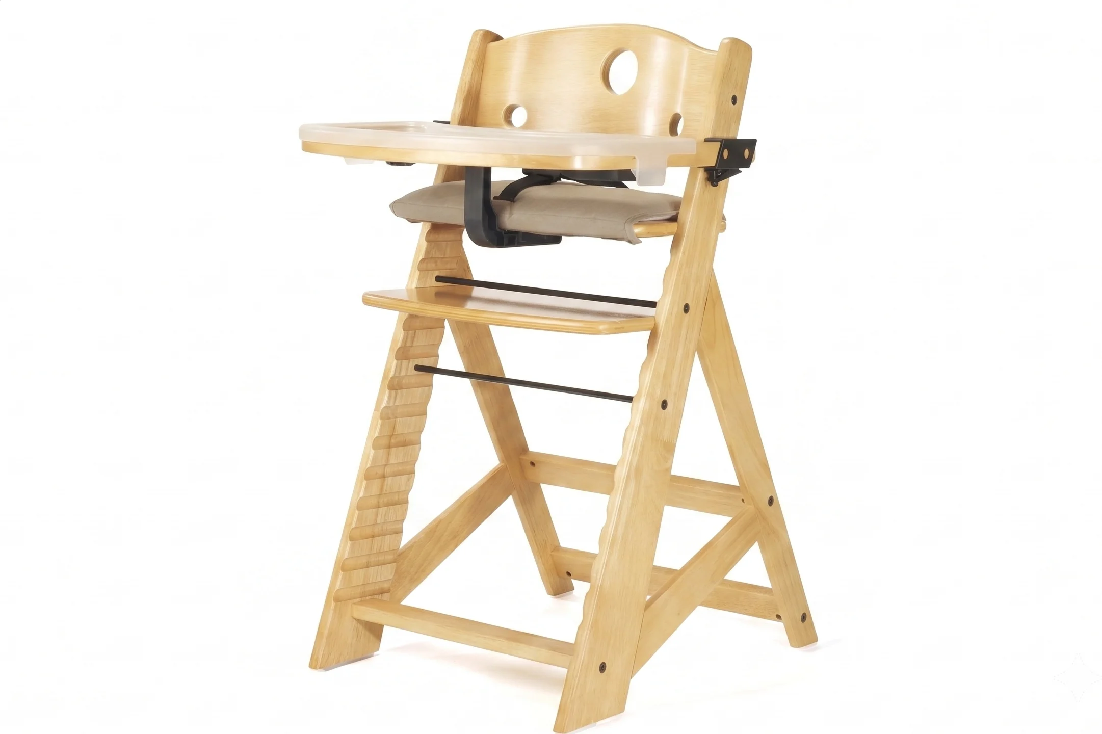 a photograph of a high chair surrounded by a thin black borderline