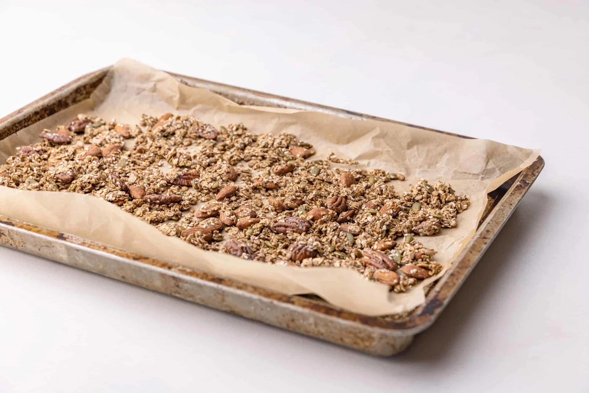 a tray of granola