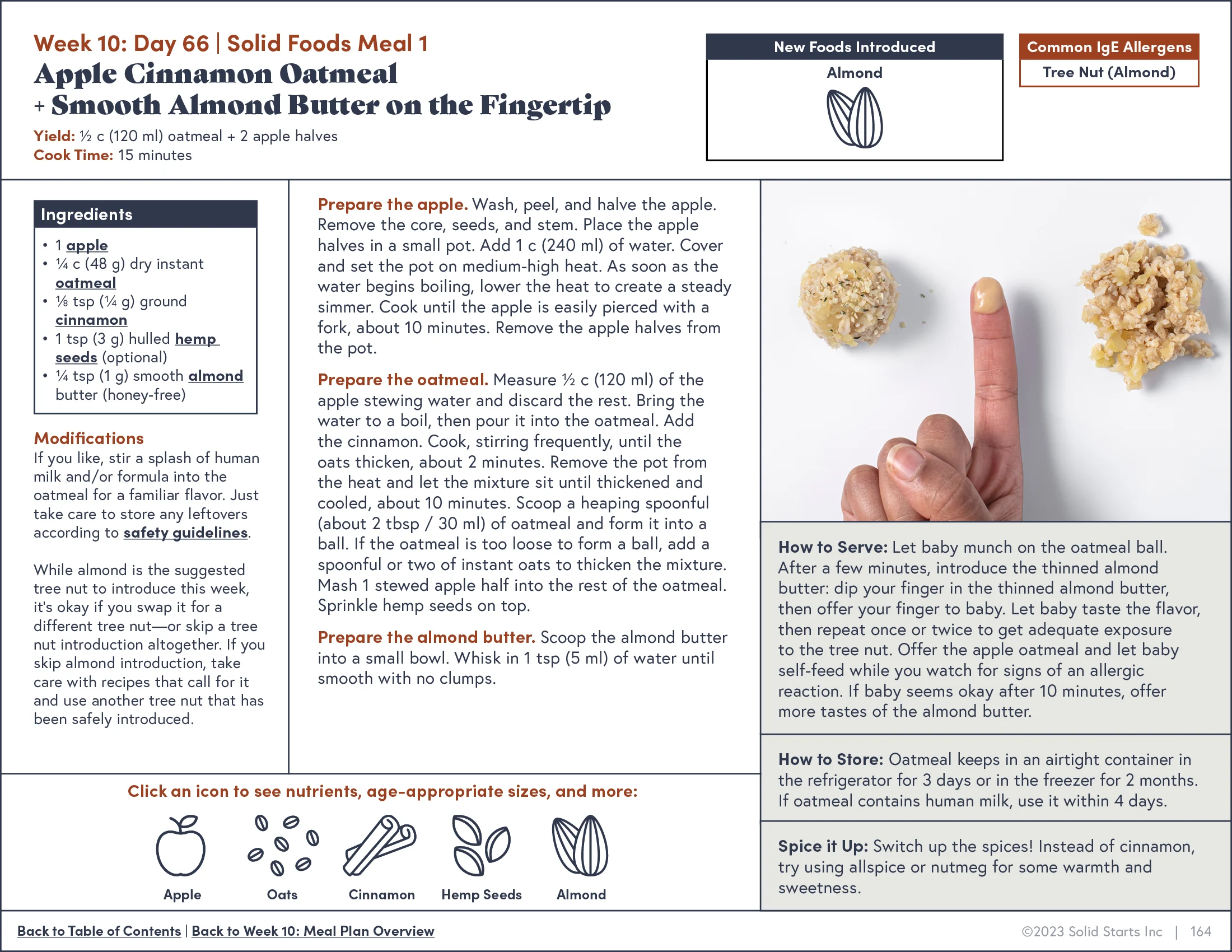 Sample recipe from First 100 Days plan