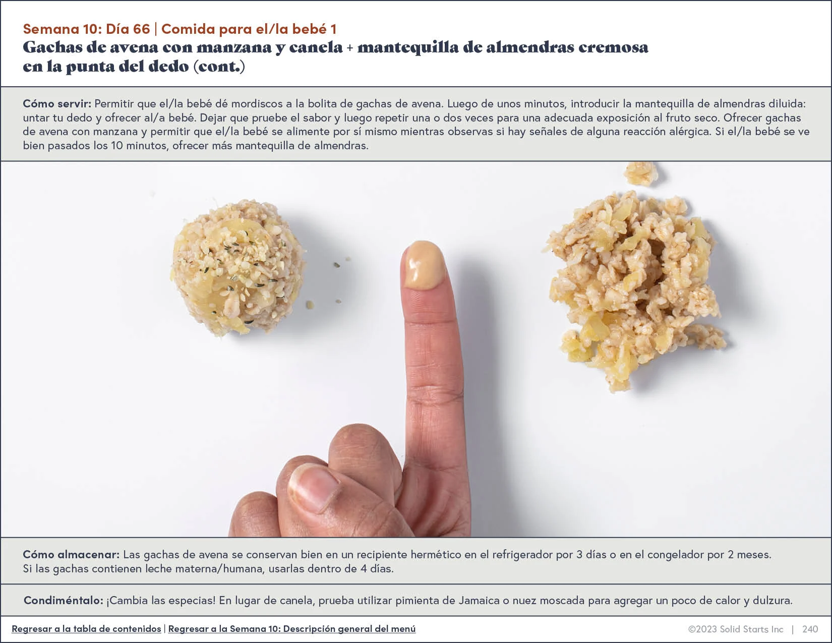 Sample recipe from First 100 Days plan