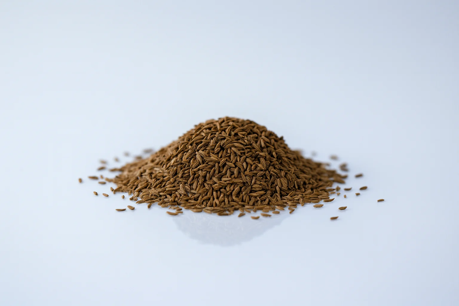 a photograph of a pile of whole caraway seeds