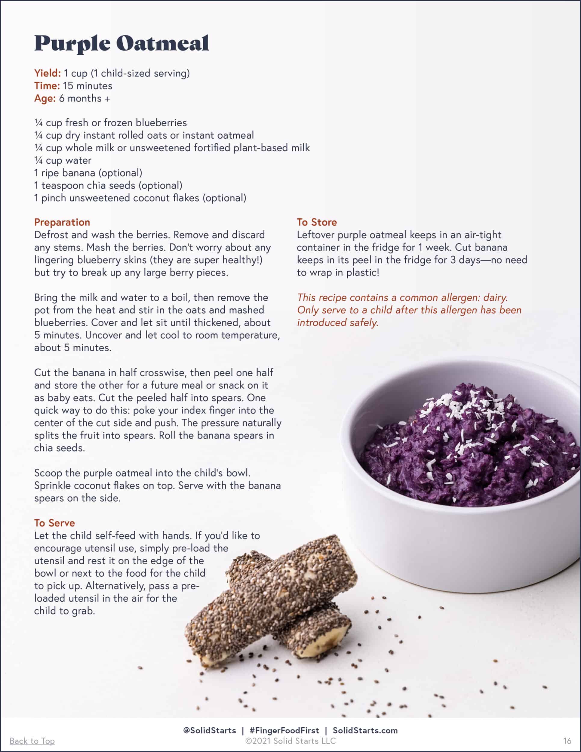 a preview of a recipe for purple oatmeal