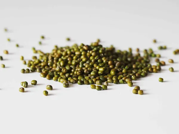 a pile of raw mung beans ready to be prepared for babies starting solids