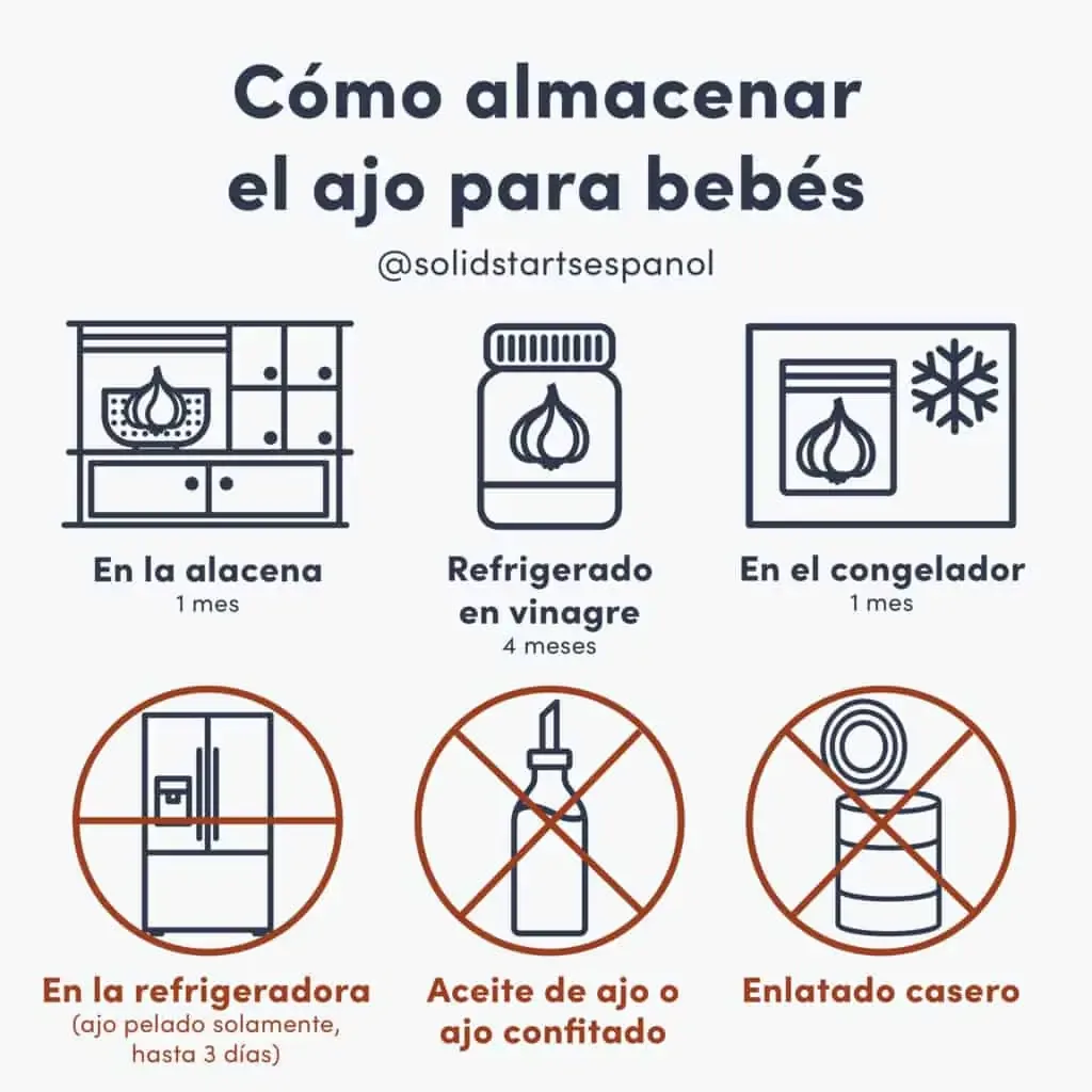 Cómo almacenar el ajo para bebés.