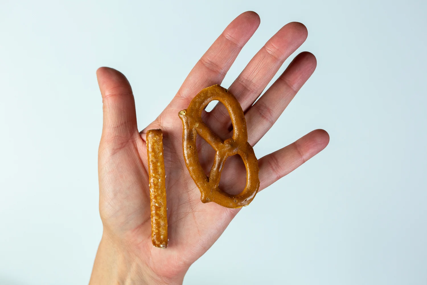 Pretzel thick pieces hand pic