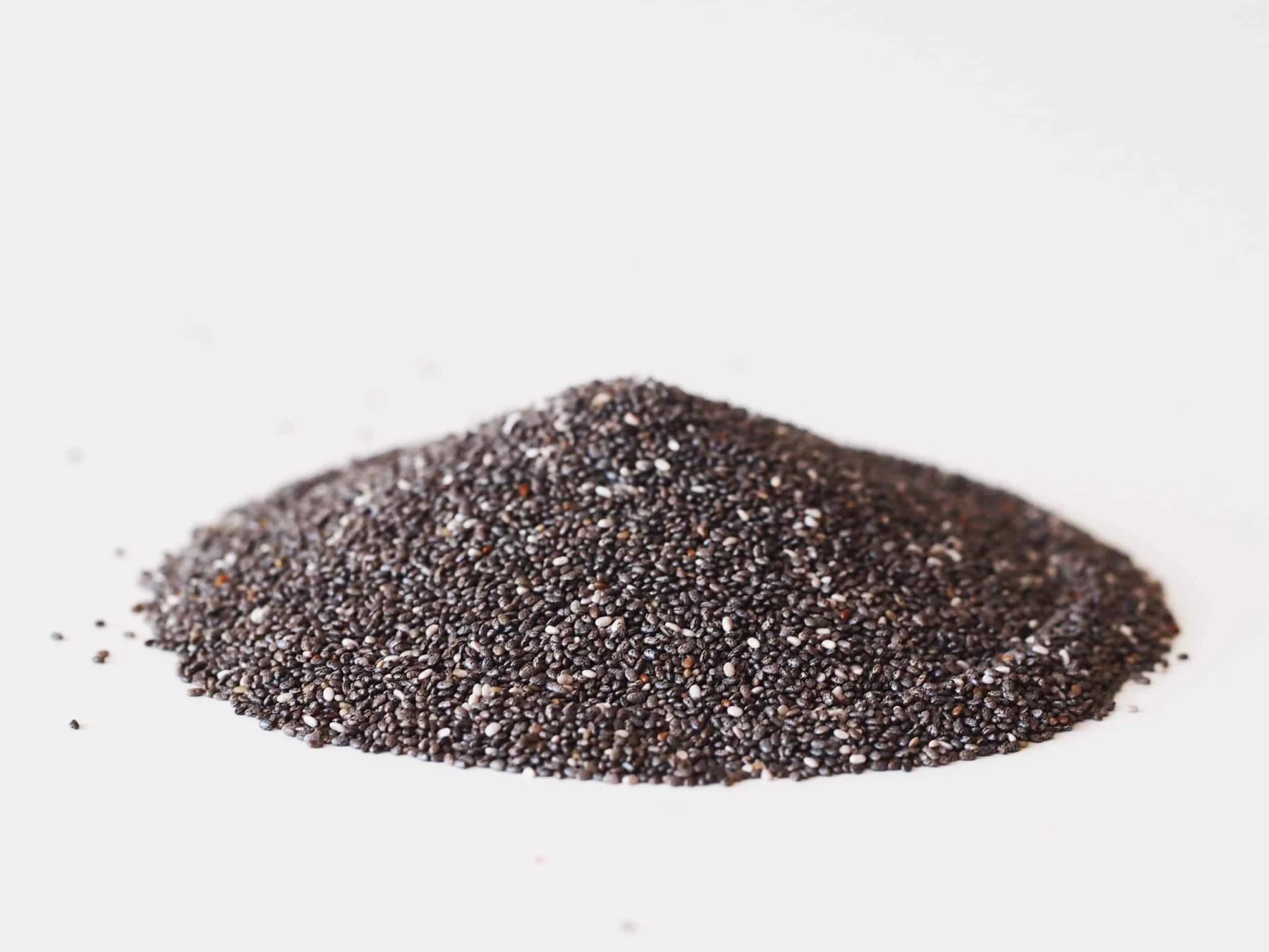 a pile of chia seeds before being prepared for babies starting solids