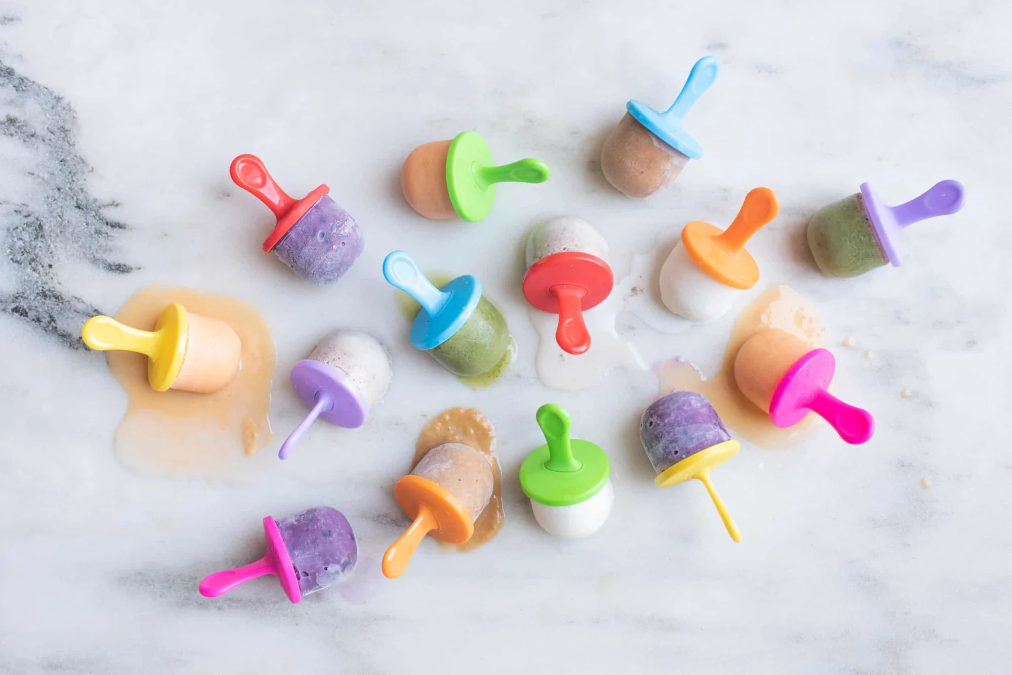 a variety of colorful popsicles for babies starting solids