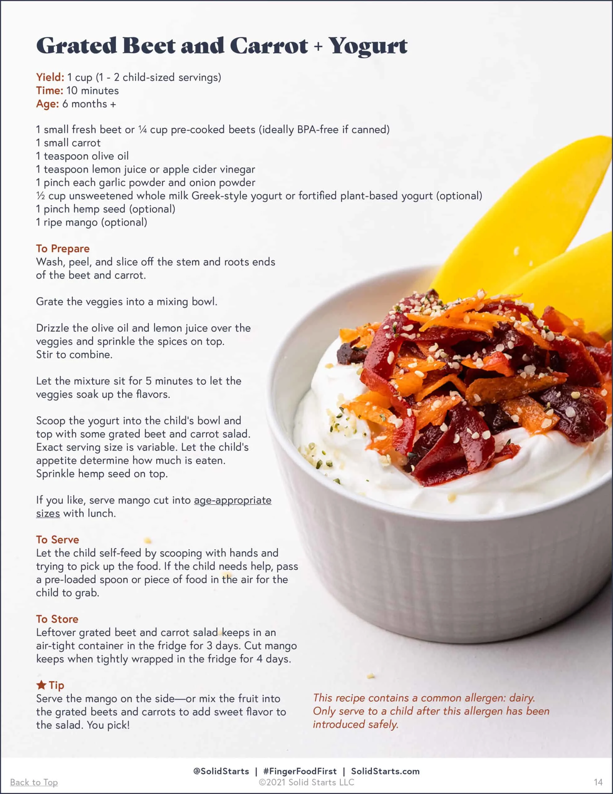 A preview image of a recipe for grated beets and carrots