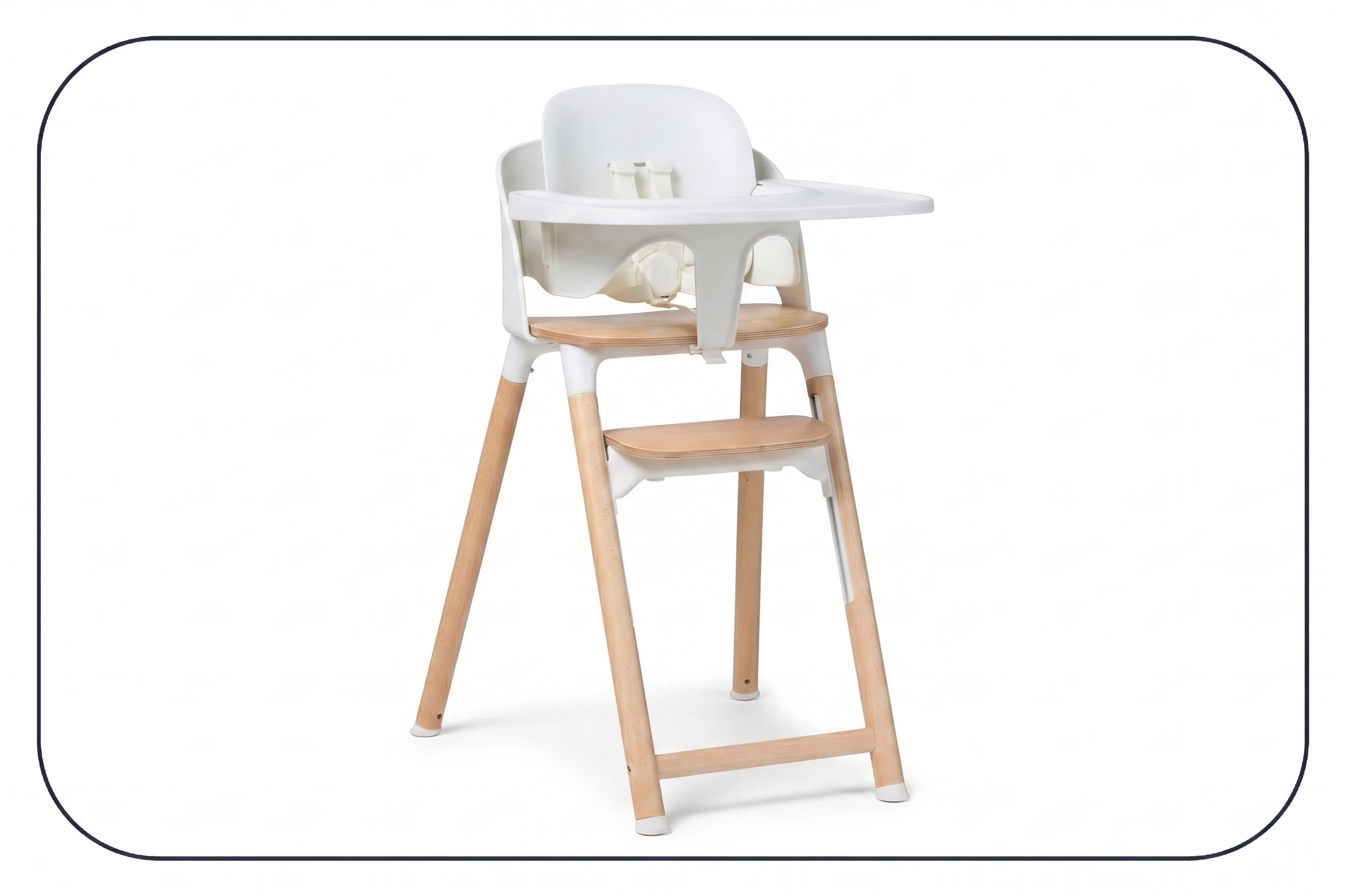 a photograph of the LALO high chair on a white background