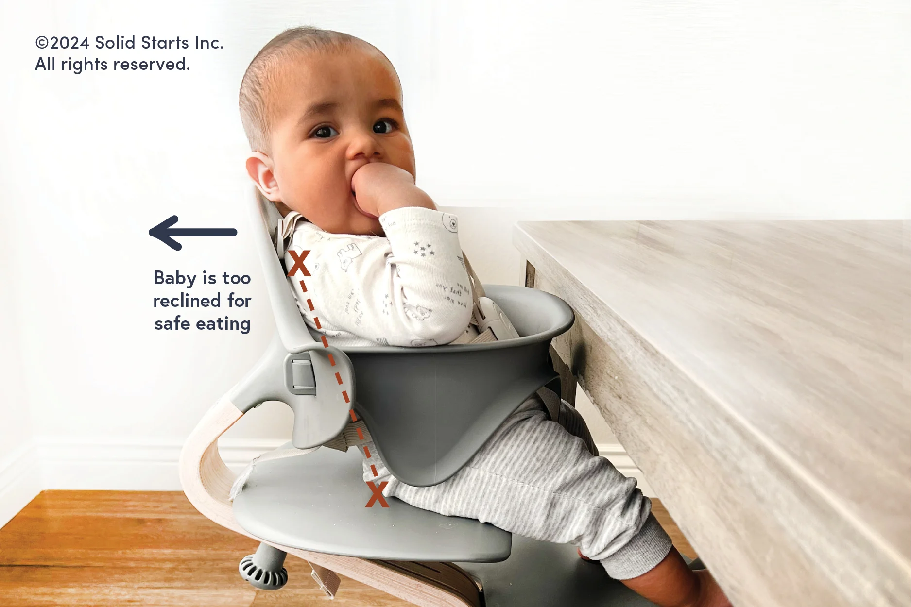 Incorrect High Chair Positioning (Reclined)